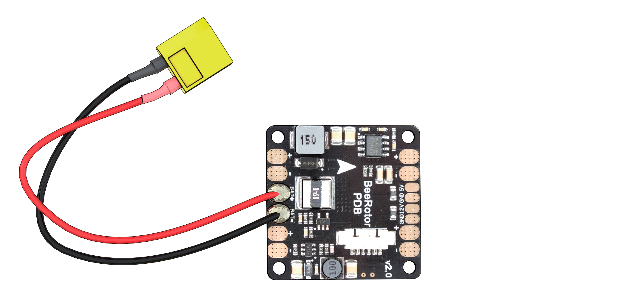 Пайка XT60 на PDB